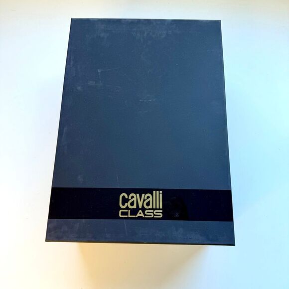 NWT Roberto Cavalli metal logo low top men sneaker in white with red accent Size - Picture 12 of 12